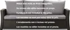 A sofa with multiple lines of text in different languages. Voir les images du produit