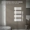 LuxeBath Design kúpeľňový radiátor, 500x1000 mm, biely, Náhľad obrázku produktu 2