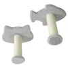 Two cat scratching posts, one shaped like a cat head and the other like a fish, are shown against a white background. Podgląd zdjęcia produktu