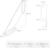 Diagrams and dimensions of a shelf bracket, along with included hardware. Produktbild-Vorschau