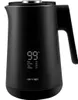 A black electric kettle with a digital display showing the temperature and preset options. Podgląd zdjęcia produktu