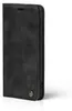 A black flip cover phone case is shown from the side against a white background. Produktbild-Vorschau