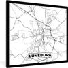 MuchoWow® Gerahmtes Poster Lüneburg - Karte - Stadtplan Produktbild-Vorschau 1