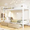 Merax Etagenbett 90x200 cm, Eisenrahmen Kinderbett mit Produktbild-Vorschau 3