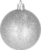 A single silver glitter Christmas ornament is shown against a white background. Produktbild-Vorschau