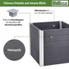 Übertopf 57x 57x 56,5 cm 135 Liter Holzoptik langlebig Produktbild-Vorschau 5