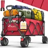 TRESKO® Bollerwagen faltbar 300L mit Bremse Rot | Handwagen Produktbild-Vorschau 1