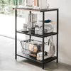 Yamazaki Küchenregal schwarz stehend Metall Standregal 3 Produktbild-Vorschau 1