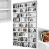 A white CD/DVD storage shelf unit filled with CDs and DVDs. Produktbild-Vorschau