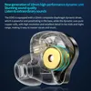 A transparent in-ear monitor headphone with a cutaway view showing the internal driver. Produktbild-Vorschau