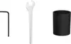 A black hex key, a silver wrench, and a black cylindrical accessory are laid out on a white background. Produktbild-Vorschau