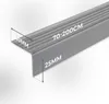 A close-up, angled view of a gray stair nosing profile with dimensions indicated by dashed lines and text. Anteprima dell’immagine prodotto