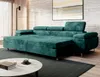 A teal velvet sofa is displayed in a living room setting. Produktbild-Vorschau