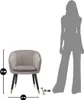 Sillón Paris Glam en gris y dorado: sillón tapizado con Vista previa de la imagen del producto 10