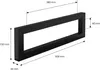 A black metal wall console for a washbasin, with dimensions indicated by measurement lines and text. Produktbild-Vorschau