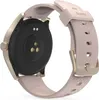 The back of a rose gold smartwatch with a pink band is shown against a white background. Produktbild-Vorschau