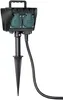 A black outdoor power strip with a ground spike and a black cable, set against a white background. Anteprima dell’immagine prodotto