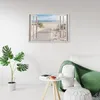 Leinwandbild blick aus dem fenster weg zum strand 120x80 cm Produktbild-Vorschau 9