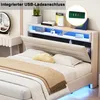 A bedroom scene featuring a bed with a headboard that has integrated lighting and storage. Anteprima dell’immagine prodotto