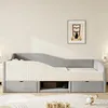 Letto imbottito Merax, modello divano letto, 90x190 cm, con Anteprima dell’immagine prodotto 2