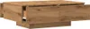 A wooden coffee table with drawers is shown against a white background. Voir les images du produit
