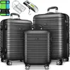 tillvex® Reisekoffer Set 3 tlg. Grau Koffer Hartschale Produktbild-Vorschau 1
