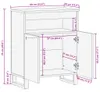 vidaXL Sideboard Braun 60x34x75 cm Massivholz Mango Produktbild-Vorschau 7