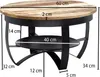 WOHNLING Couchtisch 60x34x60 cm Mango Massivholz / Metall Produktbild-Vorschau 7