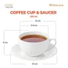 Tasses à thé Wilmax avec soucoupes, lot de 6, 250 ml Voir les images du produit 3