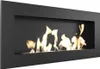 A modern black bioethanol fireplace with flames burning inside. Náhled obrázku produktu