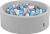 KiddyMoon Bällebad 90x30cm Hellgrau 200 Bälle ∅7cm Rund Produktbild-Vorschau 1