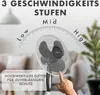 A close-up of a fan with text overlays highlighting its features. Produktbild-Vorschau