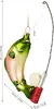 A glass Christmas ornament of a fish caught on a fishing rod. Podgląd zdjęcia produktu