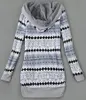 ASKSA Damen Drucken Strickpullover Strickjacke Knopf Produktbild-Vorschau 3