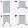 Four panels showing how to cut a string curtain. Anteprima dell’immagine prodotto
