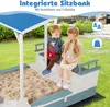 Pískoviště COSTWAY se stříškou, dřevěné pískoviště s Náhled obrázku produktu 2