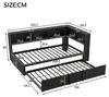 Dagbed van 90x200 cm met LED-verlichting, een uitschuifbaar Productafbeelding-voorbeeld 6