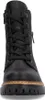 A close-up front view of a black lace-up boot with a thick sole. Voir les images du produit