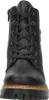 A front view of a black lace-up boot. Voir les images du produit