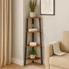 BEGRYF Rohový regál Kov Černý Dřevěný vzhled 125x48x34 cm, Náhled obrázku produktu 5