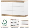 A collage of images showing a dresser, its features, and certifications. Voir les images du produit