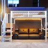 STILVORA Vysoká posteľ 140 x 200 cm z kovu s rebríkom a Náhľad obrázku produktu 3