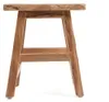 Tabouret bois de teck recyclé marron 39x30x47cm Voir les images du produit 7