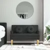 vidaXL Ławka z poduszką czarna 113x64,5x75,5 cm tkanina Podgląd zdjęcia produktu 9