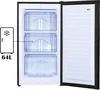An open upright freezer with three transparent drawers inside, shown from the front. Produktbild-Vorschau