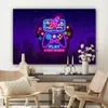 MuchoWow® - Leinwandbilder - Gaming - Neon - Spielen - Blau Produktbild-Vorschau 7