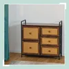 Comodino Relaxdays, 5 cassetti, effetto rattan, ingresso, Anteprima dell’immagine prodotto 5