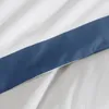 Pościel satynowa LAURA 220x200 biała+granatowa Podgląd zdjęcia produktu 5