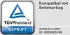 A certification logo and text indicating product compatibility. Produktbild-Vorschau
