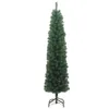 A tall, slender artificial Christmas tree with a stand, presented against a white background. Podgląd zdjęcia produktu